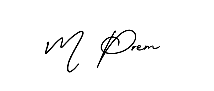 if you are searching for the best signature style for your name M  Prem. so please give up your signature search. here we have designed multiple signature styles  using AmerikaSignatureDemo-Regular. M  Prem signature style 3 images and pictures png