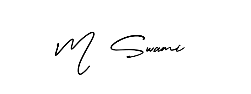 This is the best signature style for the M  Swami name. Also you like these signature font (AmerikaSignatureDemo-Regular). Mix name signature. M  Swami signature style 3 images and pictures png