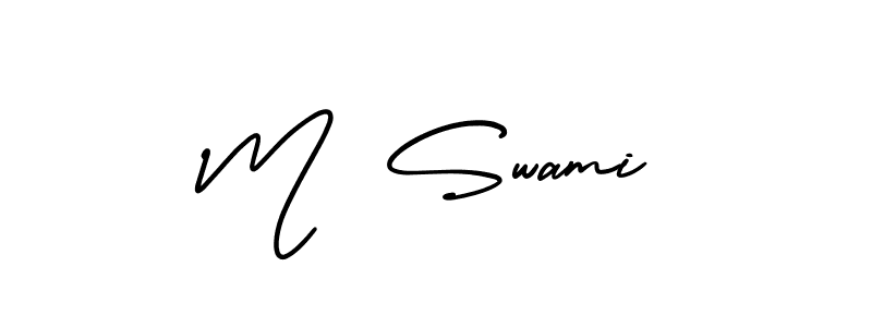 M  Swami stylish signature style. Best Handwritten Sign (AmerikaSignatureDemo-Regular) for my name. Handwritten Signature Collection Ideas for my name M  Swami. M  Swami signature style 3 images and pictures png