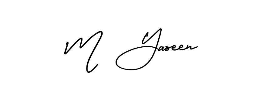 You should practise on your own different ways (AmerikaSignatureDemo-Regular) to write your name (M  Yaseen) in signature. don't let someone else do it for you. M  Yaseen signature style 3 images and pictures png