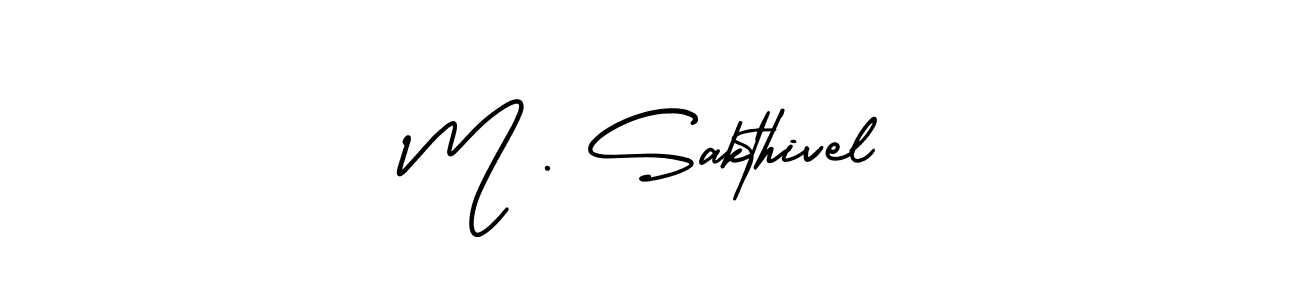 The best way (AmerikaSignatureDemo-Regular) to make a short signature is to pick only two or three words in your name. The name M . Sakthivel include a total of six letters. For converting this name. M . Sakthivel signature style 3 images and pictures png