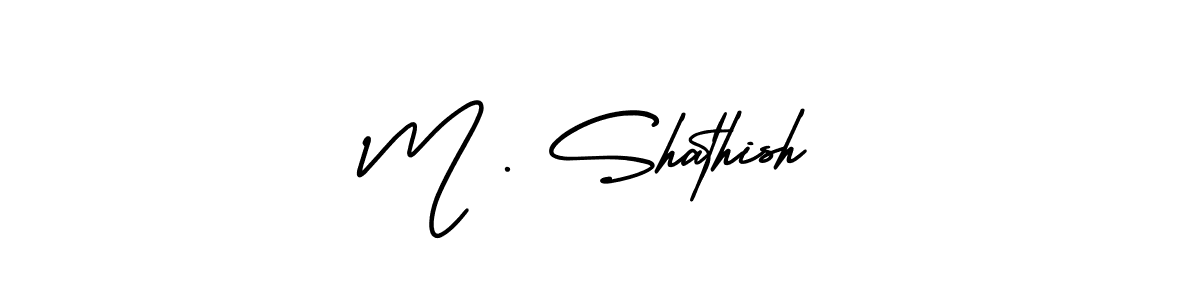 AmerikaSignatureDemo-Regular is a professional signature style that is perfect for those who want to add a touch of class to their signature. It is also a great choice for those who want to make their signature more unique. Get M . Shathish name to fancy signature for free. M . Shathish signature style 3 images and pictures png