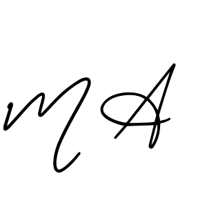 Design your own signature with our free online signature maker. With this signature software, you can create a handwritten (AmerikaSignatureDemo-Regular) signature for name M A. M A signature style 3 images and pictures png