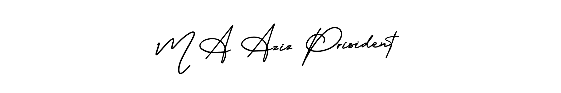 This is the best signature style for the M A Aziz Prisident name. Also you like these signature font (AmerikaSignatureDemo-Regular). Mix name signature. M A Aziz Prisident signature style 3 images and pictures png