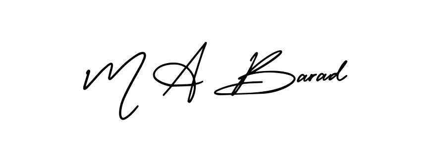 AmerikaSignatureDemo-Regular is a professional signature style that is perfect for those who want to add a touch of class to their signature. It is also a great choice for those who want to make their signature more unique. Get M A Barad name to fancy signature for free. M A Barad signature style 3 images and pictures png