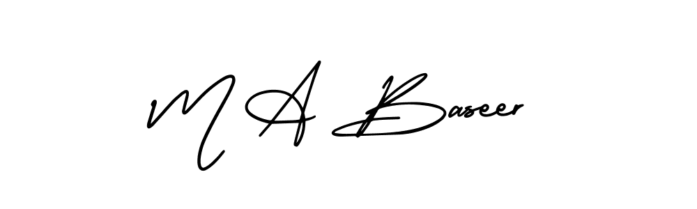 Make a beautiful signature design for name M A Baseer. With this signature (AmerikaSignatureDemo-Regular) style, you can create a handwritten signature for free. M A Baseer signature style 3 images and pictures png