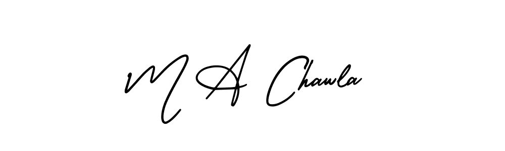 AmerikaSignatureDemo-Regular is a professional signature style that is perfect for those who want to add a touch of class to their signature. It is also a great choice for those who want to make their signature more unique. Get M A Chawla name to fancy signature for free. M A Chawla signature style 3 images and pictures png