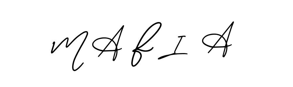 Use a signature maker to create a handwritten signature online. With this signature software, you can design (AmerikaSignatureDemo-Regular) your own signature for name M A F I  A. M A F I  A signature style 3 images and pictures png
