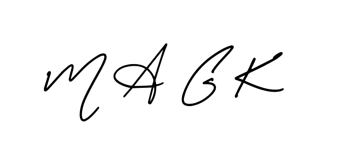 Use a signature maker to create a handwritten signature online. With this signature software, you can design (AmerikaSignatureDemo-Regular) your own signature for name M A G K. M A G K signature style 3 images and pictures png