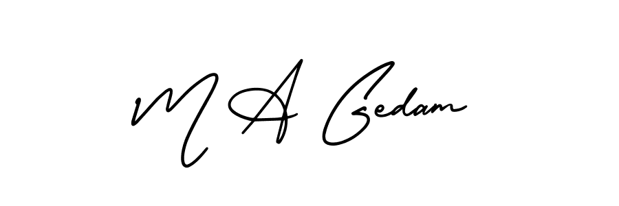 Use a signature maker to create a handwritten signature online. With this signature software, you can design (AmerikaSignatureDemo-Regular) your own signature for name M A Gedam. M A Gedam signature style 3 images and pictures png