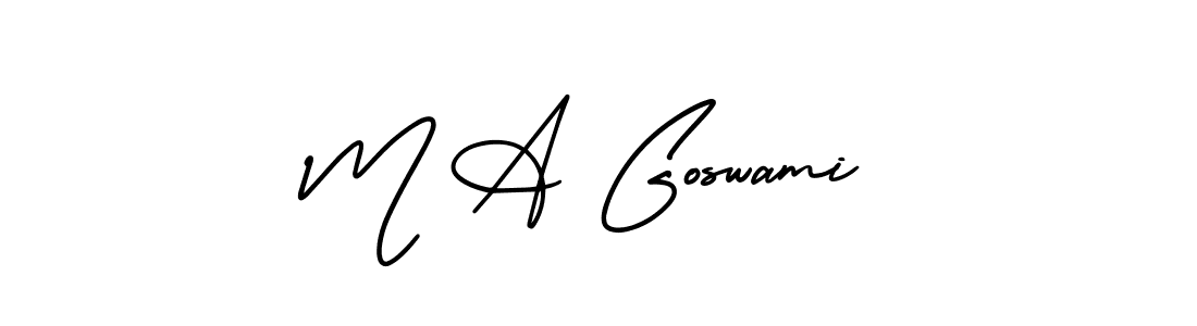 Similarly AmerikaSignatureDemo-Regular is the best handwritten signature design. Signature creator online .You can use it as an online autograph creator for name M A Goswami. M A Goswami signature style 3 images and pictures png