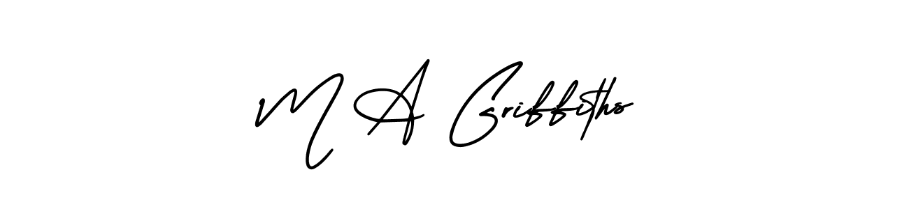 Create a beautiful signature design for name M A Griffiths. With this signature (AmerikaSignatureDemo-Regular) fonts, you can make a handwritten signature for free. M A Griffiths signature style 3 images and pictures png