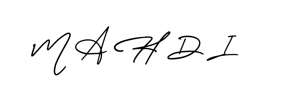Design your own signature with our free online signature maker. With this signature software, you can create a handwritten (AmerikaSignatureDemo-Regular) signature for name M A H D I. M A H D I signature style 3 images and pictures png
