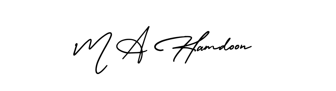 if you are searching for the best signature style for your name M A Hamdoon. so please give up your signature search. here we have designed multiple signature styles  using AmerikaSignatureDemo-Regular. M A Hamdoon signature style 3 images and pictures png