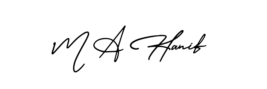 Also we have M A Hanif name is the best signature style. Create professional handwritten signature collection using AmerikaSignatureDemo-Regular autograph style. M A Hanif signature style 3 images and pictures png