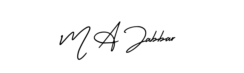 Use a signature maker to create a handwritten signature online. With this signature software, you can design (AmerikaSignatureDemo-Regular) your own signature for name M A Jabbar. M A Jabbar signature style 3 images and pictures png