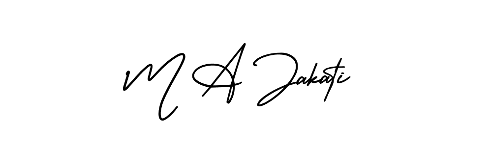 Make a beautiful signature design for name M A Jakati. With this signature (AmerikaSignatureDemo-Regular) style, you can create a handwritten signature for free. M A Jakati signature style 3 images and pictures png