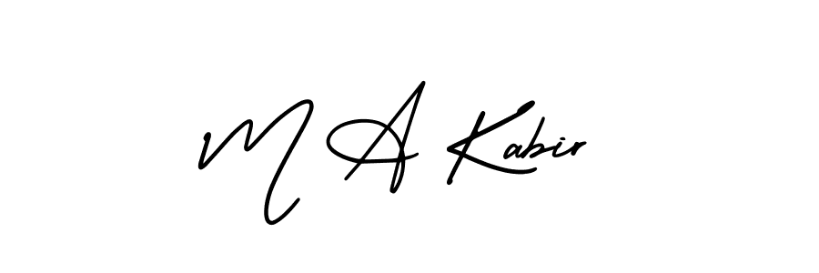 How to make M A Kabir name signature. Use AmerikaSignatureDemo-Regular style for creating short signs online. This is the latest handwritten sign. M A Kabir signature style 3 images and pictures png