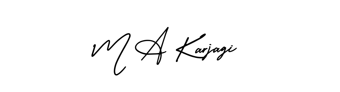if you are searching for the best signature style for your name M A Karjagi. so please give up your signature search. here we have designed multiple signature styles  using AmerikaSignatureDemo-Regular. M A Karjagi signature style 3 images and pictures png