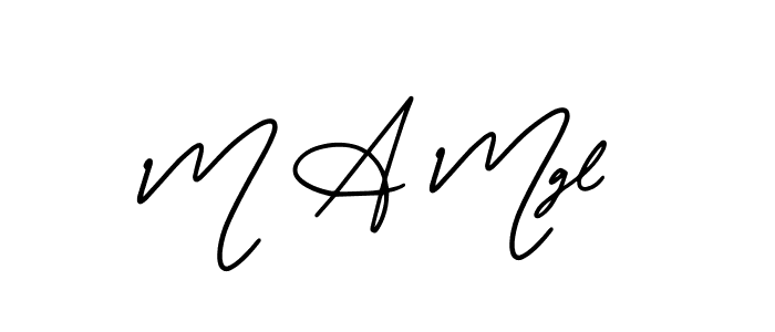 How to make M A Mgl name signature. Use AmerikaSignatureDemo-Regular style for creating short signs online. This is the latest handwritten sign. M A Mgl signature style 3 images and pictures png
