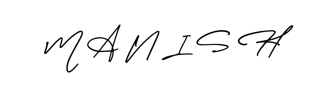 The best way (AmerikaSignatureDemo-Regular) to make a short signature is to pick only two or three words in your name. The name M A N I S H include a total of six letters. For converting this name. M A N I S H signature style 3 images and pictures png