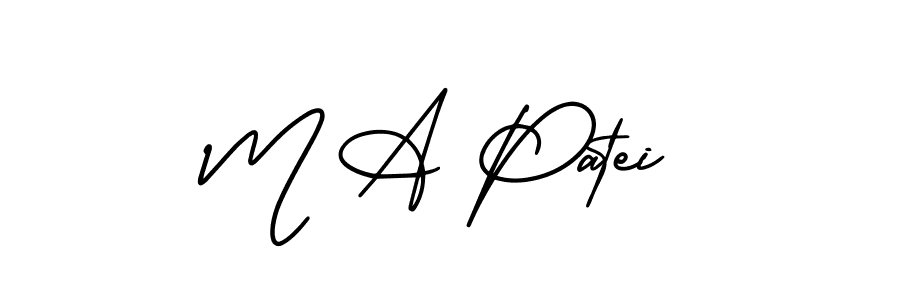 Similarly AmerikaSignatureDemo-Regular is the best handwritten signature design. Signature creator online .You can use it as an online autograph creator for name M A Patei. M A Patei signature style 3 images and pictures png