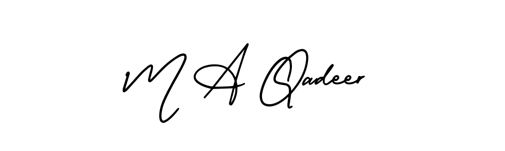 How to Draw M A Qadeer signature style? AmerikaSignatureDemo-Regular is a latest design signature styles for name M A Qadeer. M A Qadeer signature style 3 images and pictures png