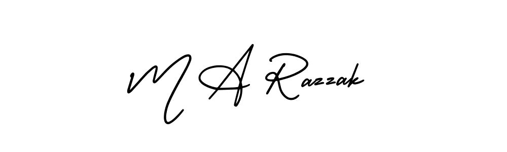 You should practise on your own different ways (AmerikaSignatureDemo-Regular) to write your name (M A Razzak) in signature. don't let someone else do it for you. M A Razzak signature style 3 images and pictures png