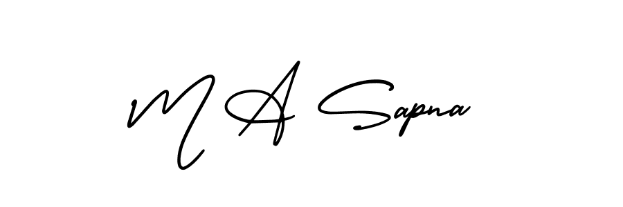 AmerikaSignatureDemo-Regular is a professional signature style that is perfect for those who want to add a touch of class to their signature. It is also a great choice for those who want to make their signature more unique. Get M A Sapna name to fancy signature for free. M A Sapna signature style 3 images and pictures png