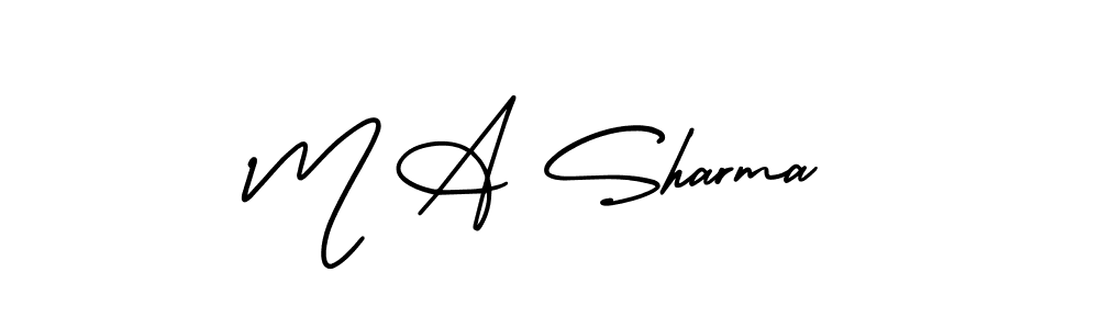 Use a signature maker to create a handwritten signature online. With this signature software, you can design (AmerikaSignatureDemo-Regular) your own signature for name M A Sharma. M A Sharma signature style 3 images and pictures png