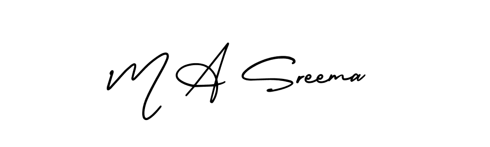Also You can easily find your signature by using the search form. We will create M A Sreema name handwritten signature images for you free of cost using AmerikaSignatureDemo-Regular sign style. M A Sreema signature style 3 images and pictures png
