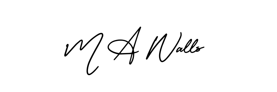 if you are searching for the best signature style for your name M A Walls. so please give up your signature search. here we have designed multiple signature styles  using AmerikaSignatureDemo-Regular. M A Walls signature style 3 images and pictures png