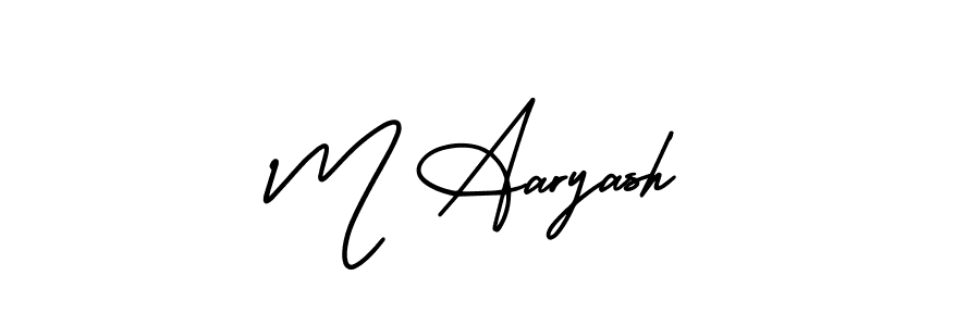 if you are searching for the best signature style for your name M Aaryash. so please give up your signature search. here we have designed multiple signature styles  using AmerikaSignatureDemo-Regular. M Aaryash signature style 3 images and pictures png