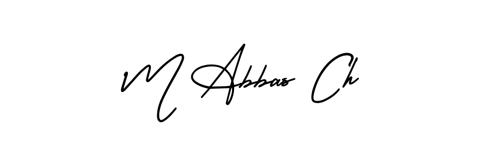 if you are searching for the best signature style for your name M Abbas Ch. so please give up your signature search. here we have designed multiple signature styles  using AmerikaSignatureDemo-Regular. M Abbas Ch signature style 3 images and pictures png