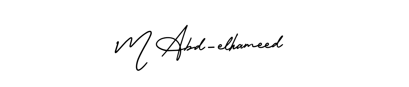 It looks lik you need a new signature style for name M Abd-elhameed. Design unique handwritten (AmerikaSignatureDemo-Regular) signature with our free signature maker in just a few clicks. M Abd-elhameed signature style 3 images and pictures png