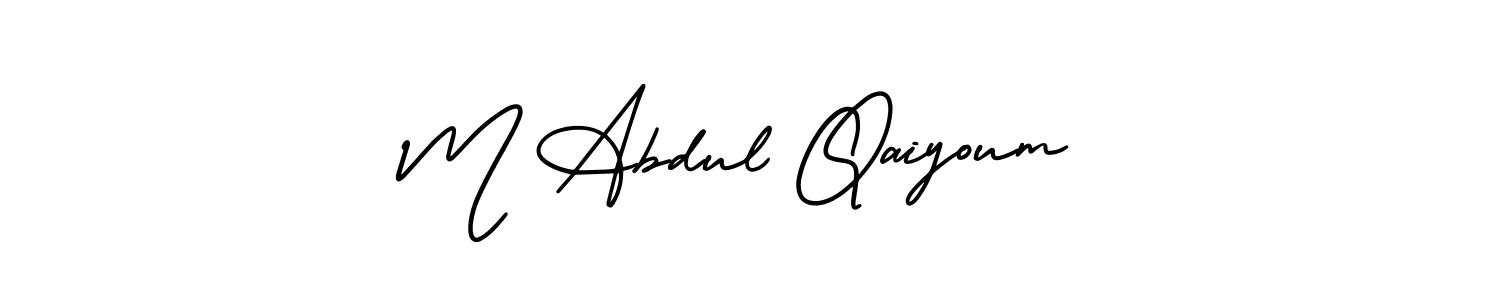 Design your own signature with our free online signature maker. With this signature software, you can create a handwritten (AmerikaSignatureDemo-Regular) signature for name M Abdul Qaiyoum. M Abdul Qaiyoum signature style 3 images and pictures png