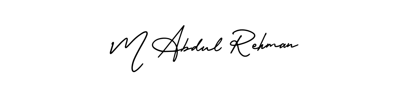 This is the best signature style for the M Abdul Rehman name. Also you like these signature font (AmerikaSignatureDemo-Regular). Mix name signature. M Abdul Rehman signature style 3 images and pictures png