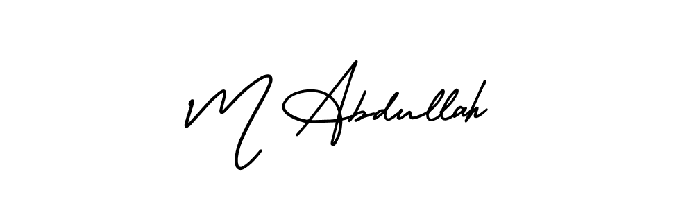 Make a beautiful signature design for name M Abdullah. With this signature (AmerikaSignatureDemo-Regular) style, you can create a handwritten signature for free. M Abdullah signature style 3 images and pictures png