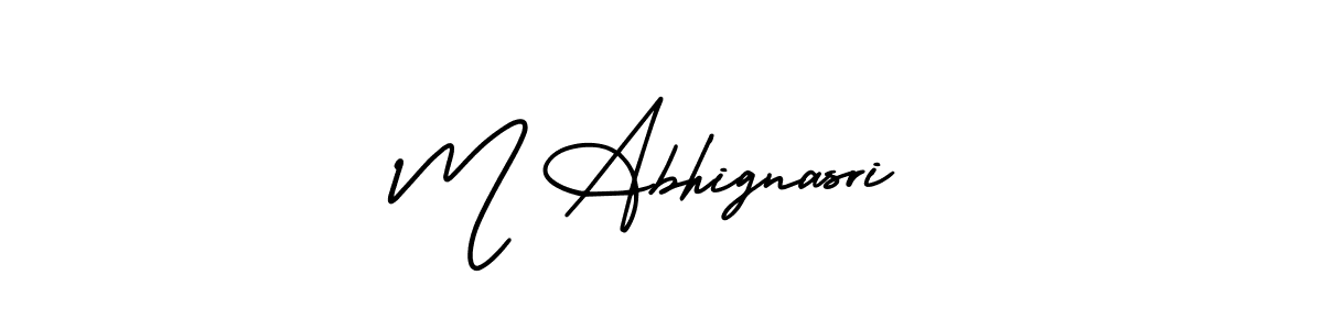 Similarly AmerikaSignatureDemo-Regular is the best handwritten signature design. Signature creator online .You can use it as an online autograph creator for name M Abhignasri. M Abhignasri signature style 3 images and pictures png
