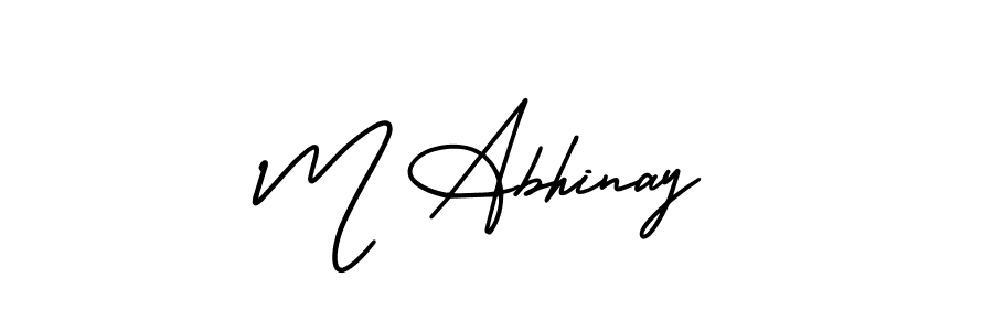 Also You can easily find your signature by using the search form. We will create M Abhinay name handwritten signature images for you free of cost using AmerikaSignatureDemo-Regular sign style. M Abhinay signature style 3 images and pictures png