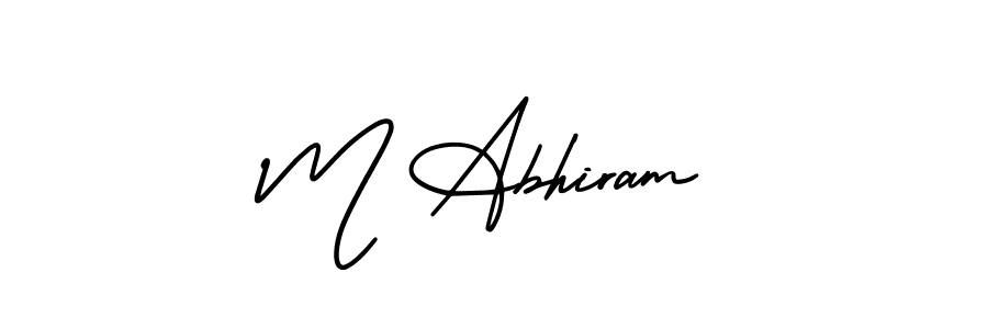 Design your own signature with our free online signature maker. With this signature software, you can create a handwritten (AmerikaSignatureDemo-Regular) signature for name M Abhiram. M Abhiram signature style 3 images and pictures png