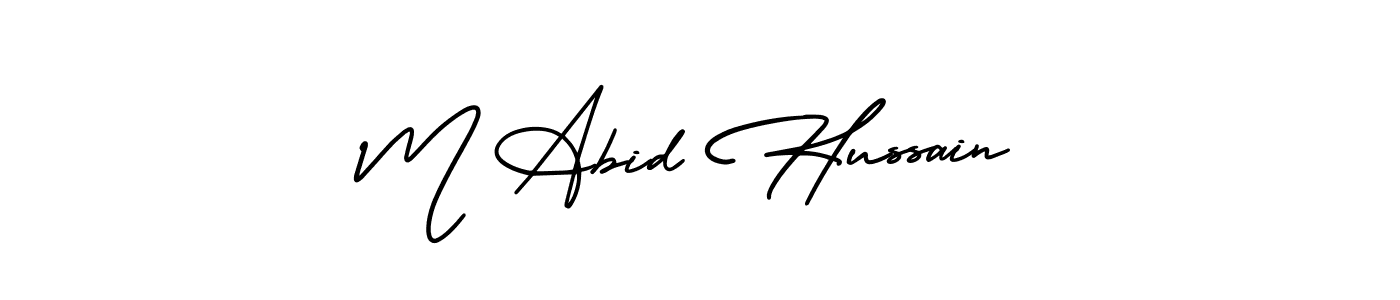 How to make M Abid Hussain name signature. Use AmerikaSignatureDemo-Regular style for creating short signs online. This is the latest handwritten sign. M Abid Hussain signature style 3 images and pictures png