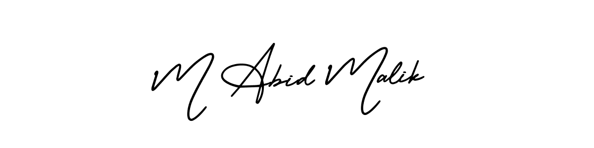 How to make M Abid Malik name signature. Use AmerikaSignatureDemo-Regular style for creating short signs online. This is the latest handwritten sign. M Abid Malik signature style 3 images and pictures png