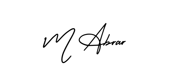 Use a signature maker to create a handwritten signature online. With this signature software, you can design (AmerikaSignatureDemo-Regular) your own signature for name M Abrar. M Abrar signature style 3 images and pictures png