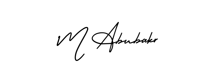 How to make M Abubakr name signature. Use AmerikaSignatureDemo-Regular style for creating short signs online. This is the latest handwritten sign. M Abubakr signature style 3 images and pictures png