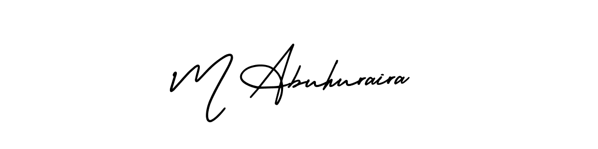 This is the best signature style for the M Abuhuraira name. Also you like these signature font (AmerikaSignatureDemo-Regular). Mix name signature. M Abuhuraira signature style 3 images and pictures png