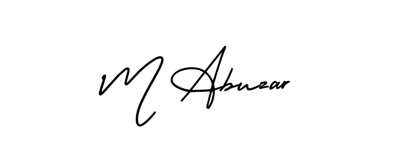 This is the best signature style for the M Abuzar name. Also you like these signature font (AmerikaSignatureDemo-Regular). Mix name signature. M Abuzar signature style 3 images and pictures png