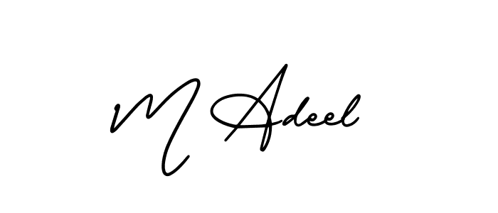 Make a beautiful signature design for name M Adeel. With this signature (AmerikaSignatureDemo-Regular) style, you can create a handwritten signature for free. M Adeel signature style 3 images and pictures png