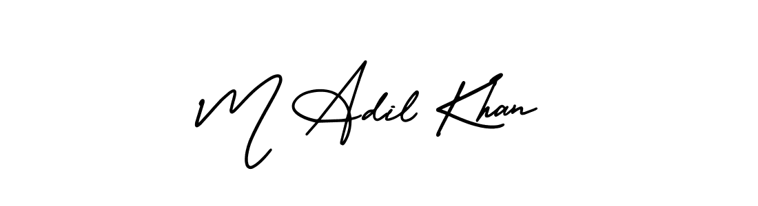 Design your own signature with our free online signature maker. With this signature software, you can create a handwritten (AmerikaSignatureDemo-Regular) signature for name M Adil Khan. M Adil Khan signature style 3 images and pictures png