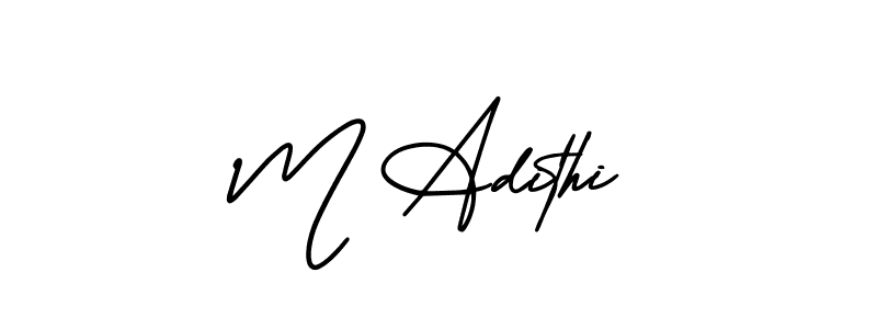 M Adithi stylish signature style. Best Handwritten Sign (AmerikaSignatureDemo-Regular) for my name. Handwritten Signature Collection Ideas for my name M Adithi. M Adithi signature style 3 images and pictures png